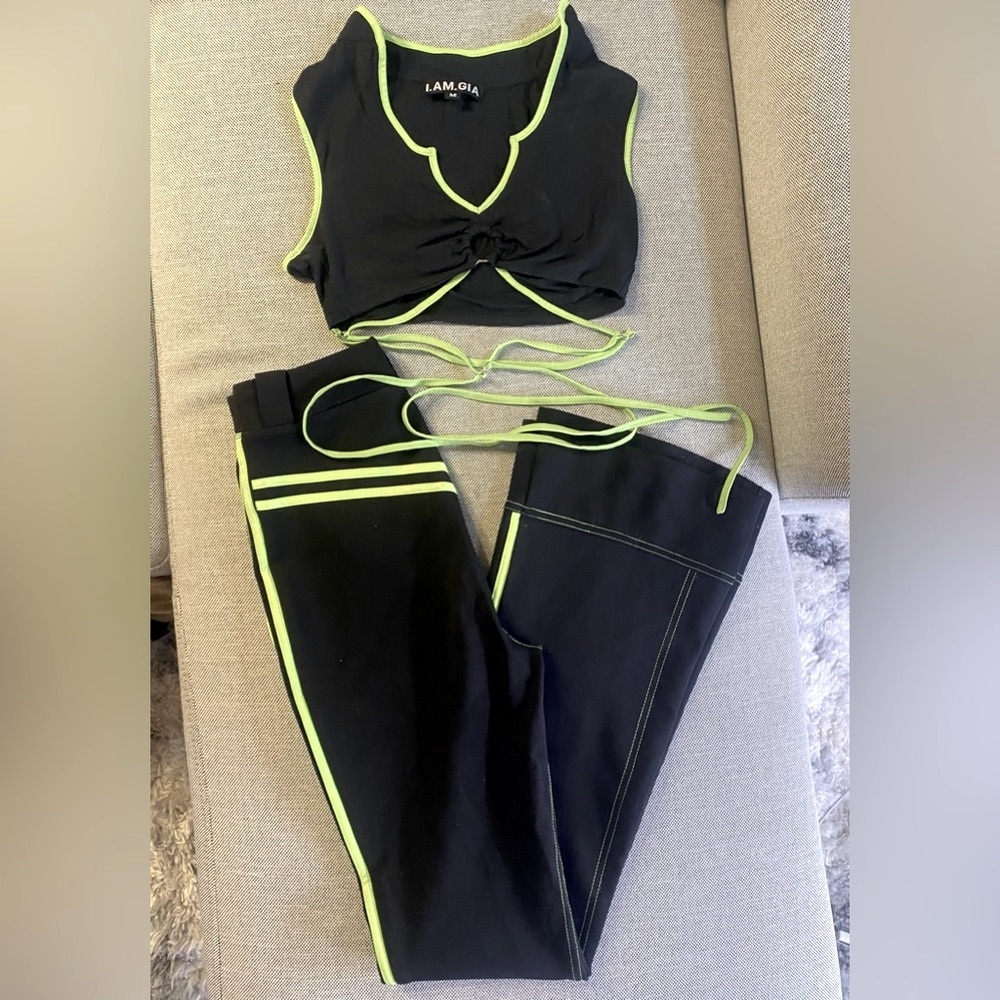 I.AM.GIA Rave Set • Matching Set of Neon Pipped Party Outfit